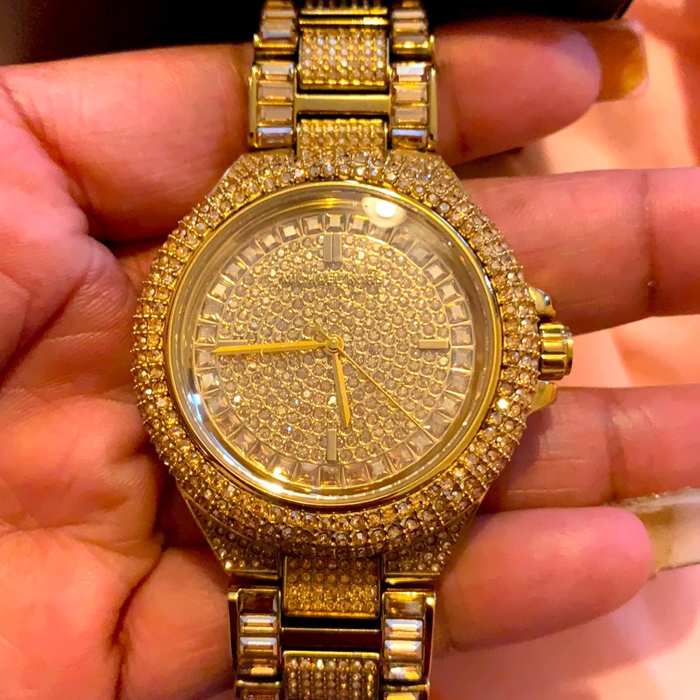 COPY - Gold Pave incrusted MK watch